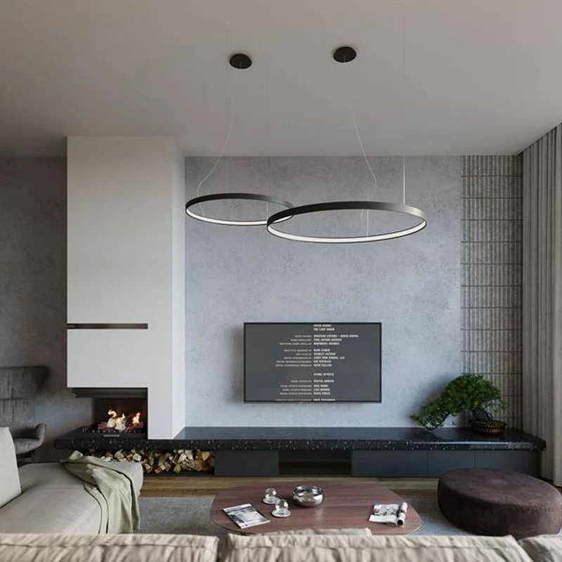 Suspension Led Cercle Noir