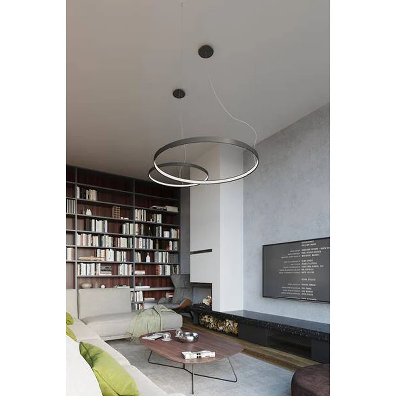 Suspension Led Cercle Noir