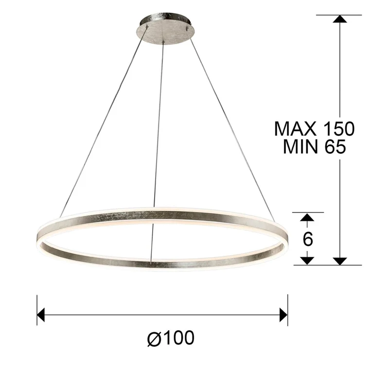 Luminaire Suspendu Argent Brossé