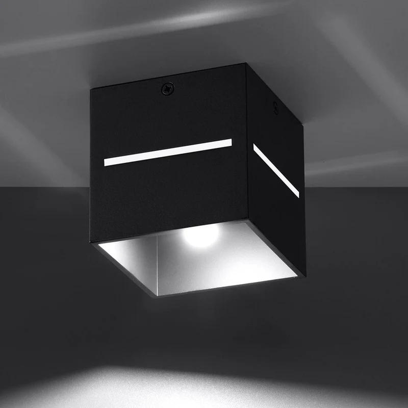 Plafonnier Noir Carré