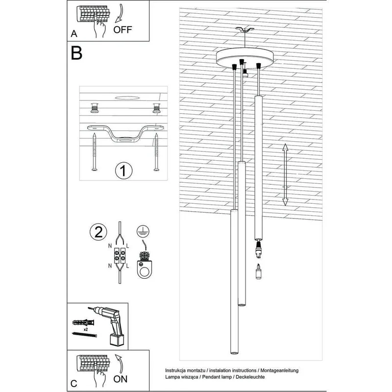 Suspension Scandinave Blanche