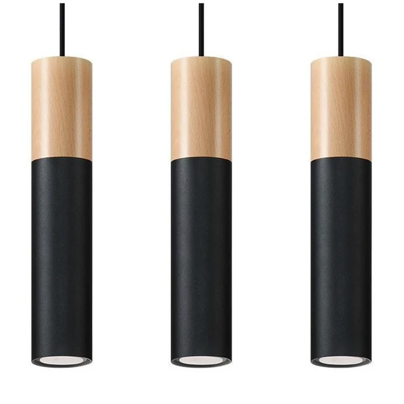 Suspension Bois Et Noir