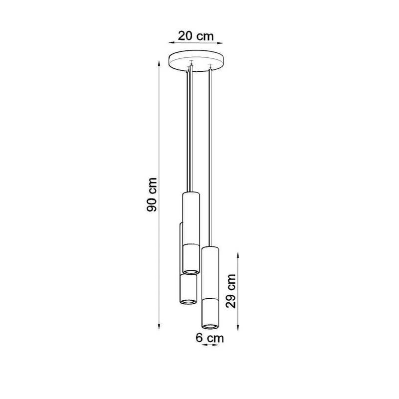 3 Suspension Luminaire Noir et Or Rose