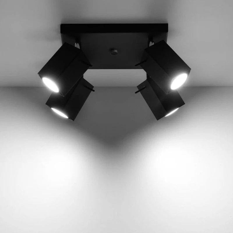 Plafonnier Spot Noir Industriel