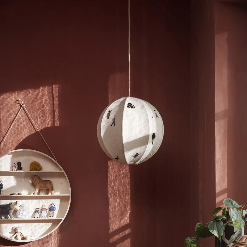 Ferm Living The Park Embroidered Textile Lampshade