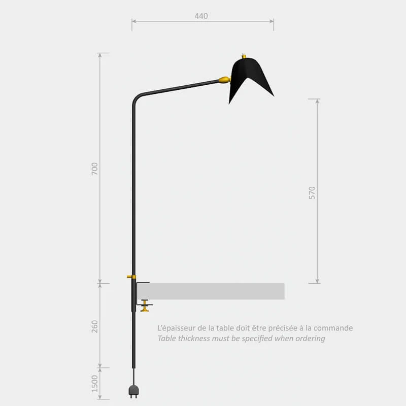 Serge Mouille Simple Agrafée Desk Lamp