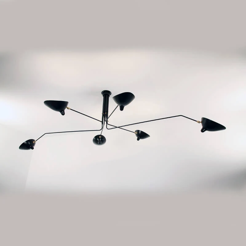 Serge Mouille 6 Rotating Arms Ceiling Lamp