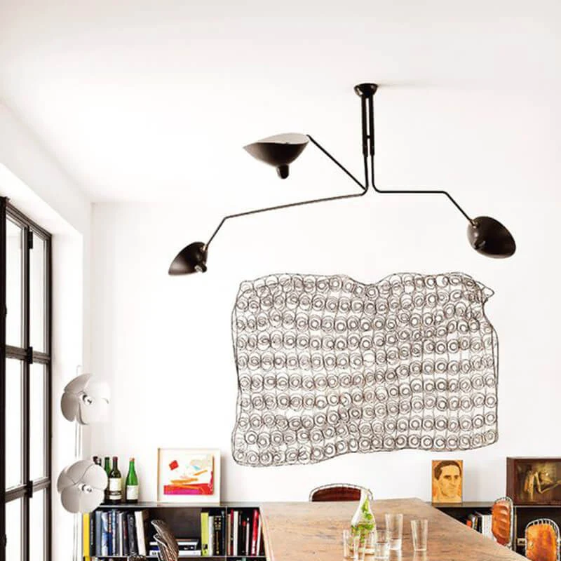 Serge Mouille 3 Rotating Arms Ceiling Lamp