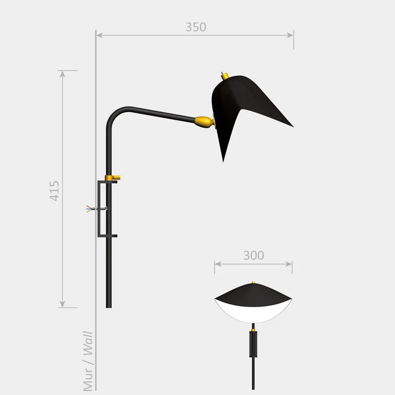 Serge Mouille Antony Small Sconce Lamp
