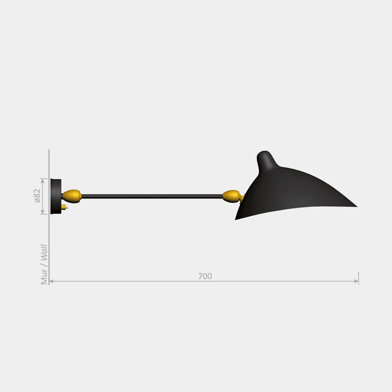 Serge Mouille 1 Arm Two Swivels Sconce Lamp