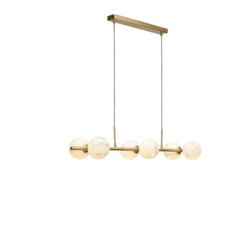 Luminaire Suspension Dorée Moderne Boule Marbre