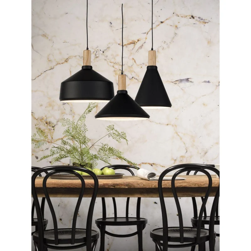 Suspension Cuisine Noir Et Bois