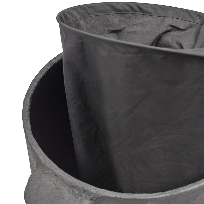 Serax Basket with Lid Linen Bag Papier Maché Earth