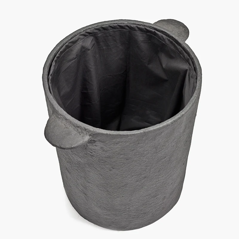 Serax Basket with Lid Linen Bag Papier Maché Earth