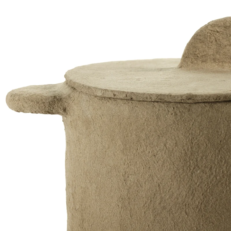 Serax Pot with Lid Brown Papier Maché Earth