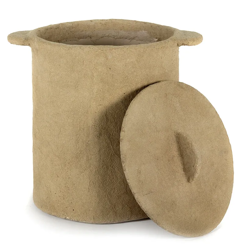 Serax Pot with Lid Brown Papier Maché Earth