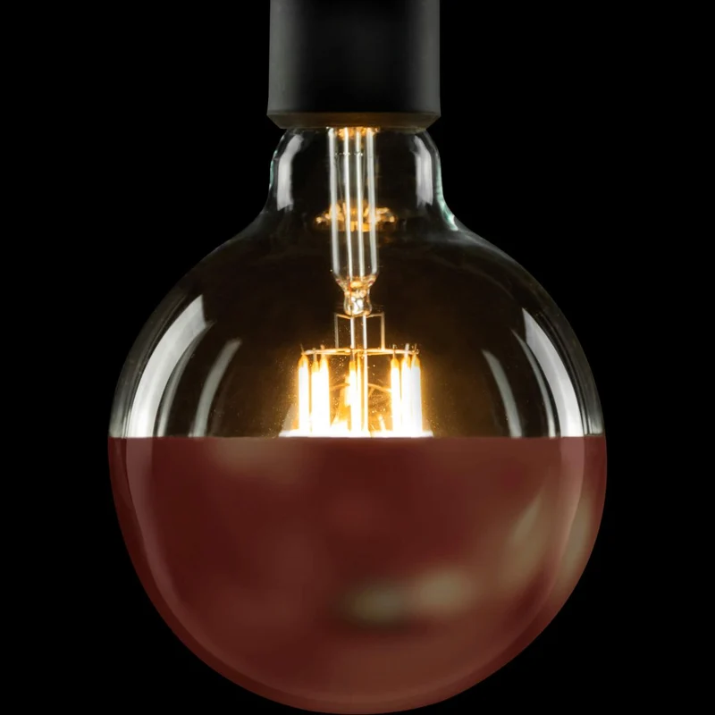Segula Vintage LED Globe E27 G125 Mirror Head Copper - 550lm 2700K - Dimmable