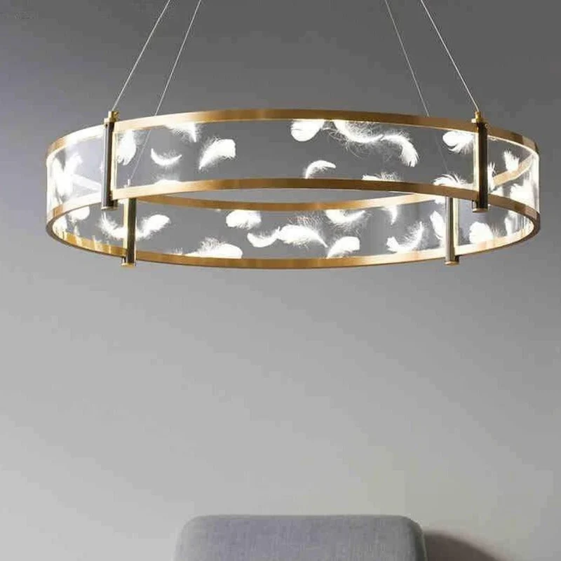 Lustre Blanc À Plume