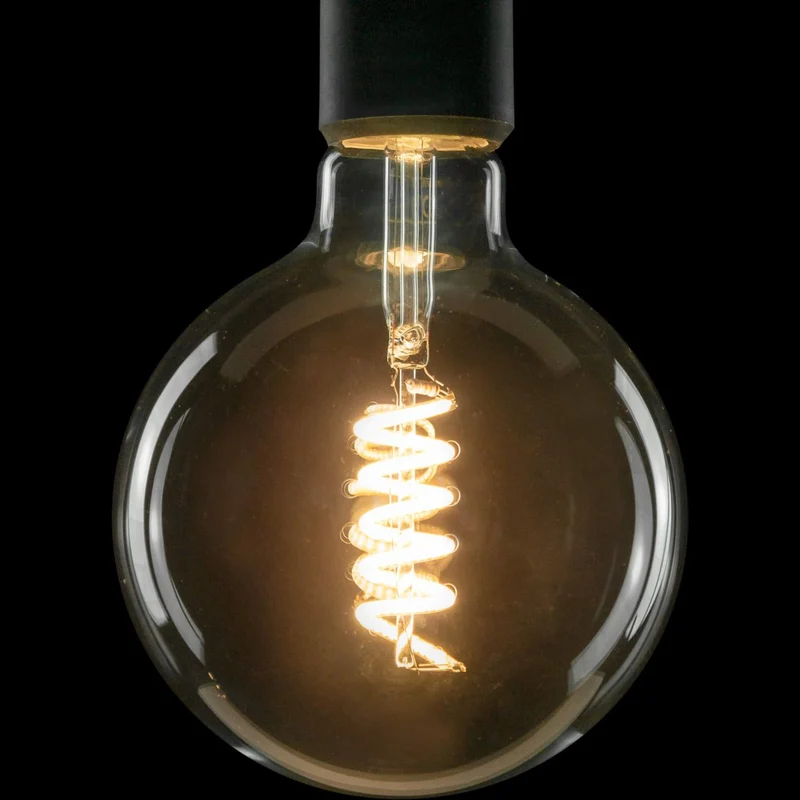 Segula Ambient LED Globe Curved Spiral E27 G125 Clear - 460lm 2000K to 2700K - Dim to warm