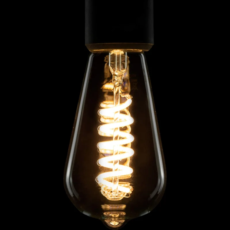 Segula Ambient LED Rustica Curved Spiral E27 ST65 Clear - 460lm 2000K to 2700K - Dim to warm