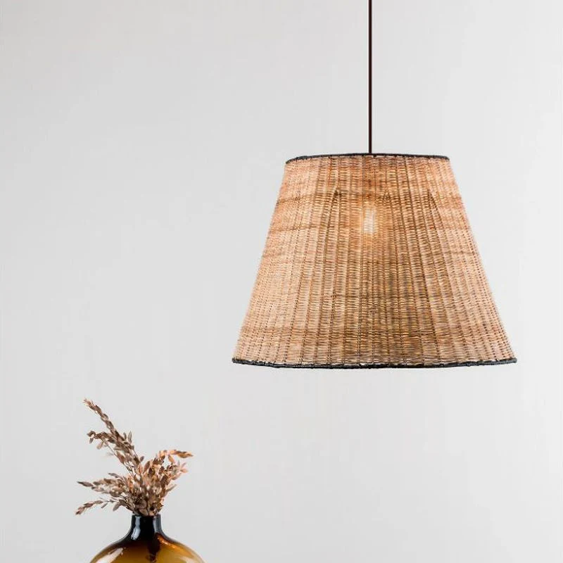 Faro Sumba Black-Rattan Pendant Lamp