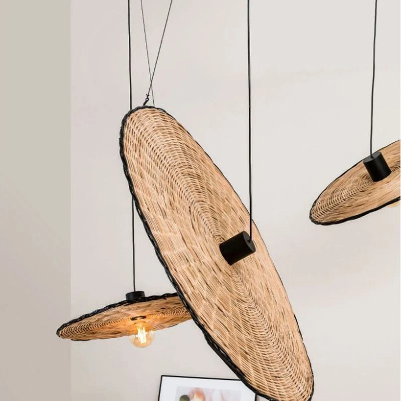 Faro Costas Black-Rattan Pendant Lamp