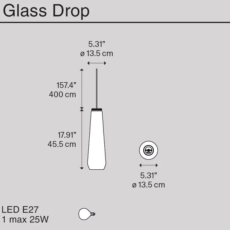 Diesel by Lodes Glass Drop Pendant Lamp