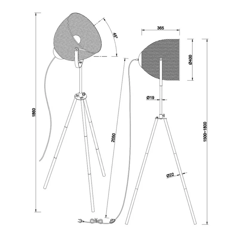 Lampadaire Trepied Projecteur