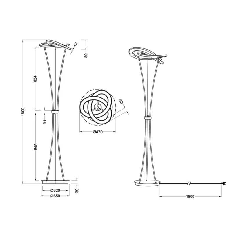 Lampadaire Interieur Noir