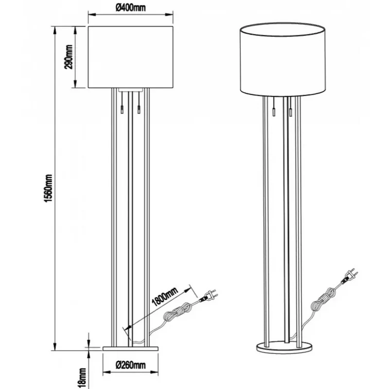 Lampadaire Tissu