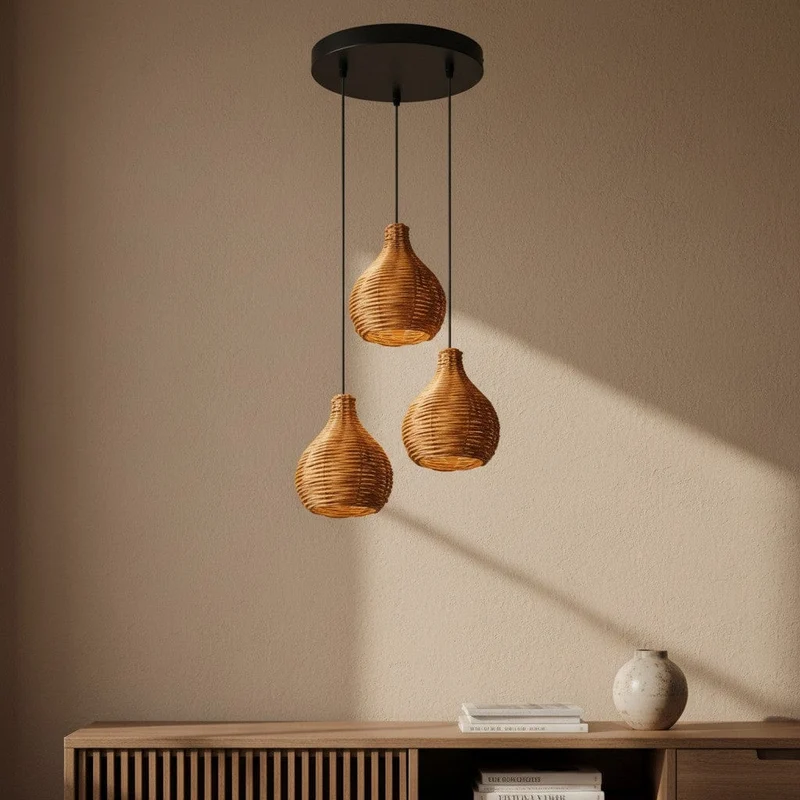 Suspension Luminaire 3 Lampes Noir