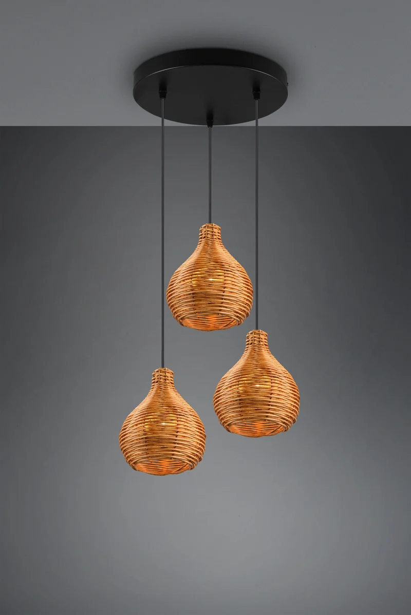 Suspension Luminaire 3 Lampes Noir