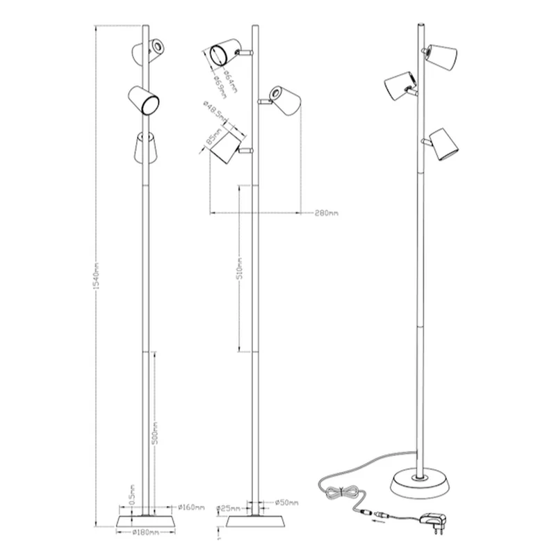 Lampadaire Argent