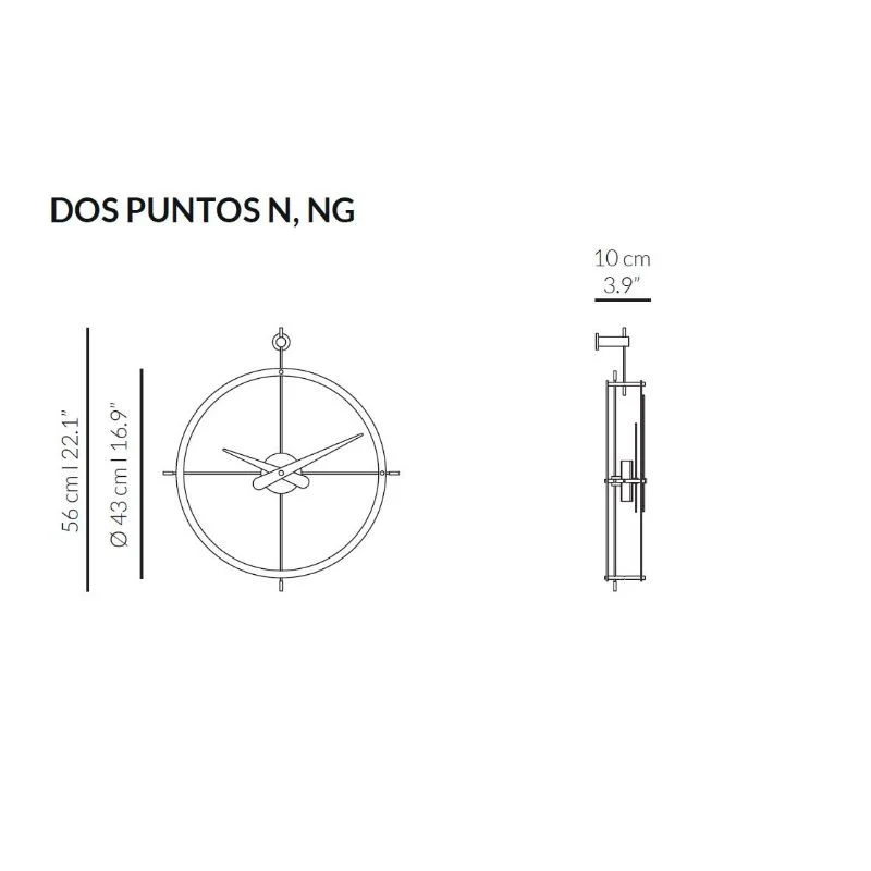 Nomon 2 Puntos Wall Clock