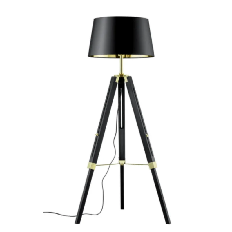 Lampadaire Bois Et Noir