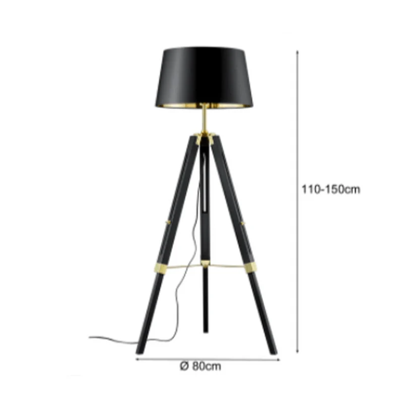 Lampadaire Bois Et Noir