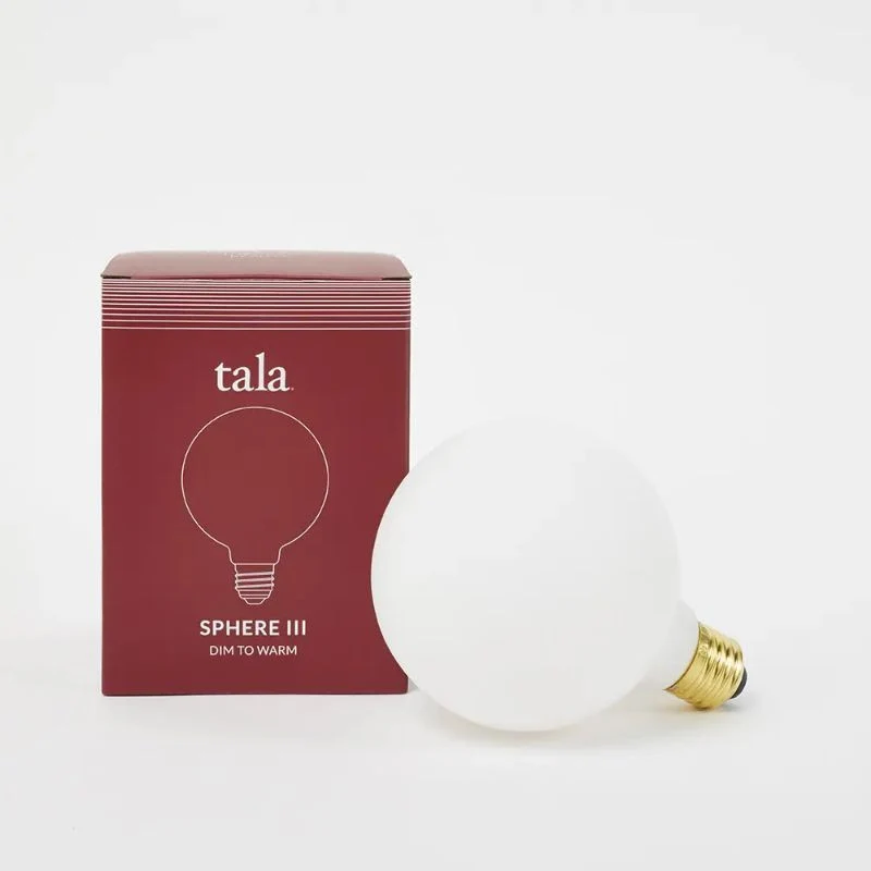 Tala Sphere III E27 G100 Matte White - 600lm 2000K to 2800K - Dim to warm