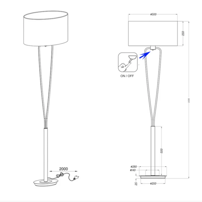 Abat Jour Blanc Lampadaire