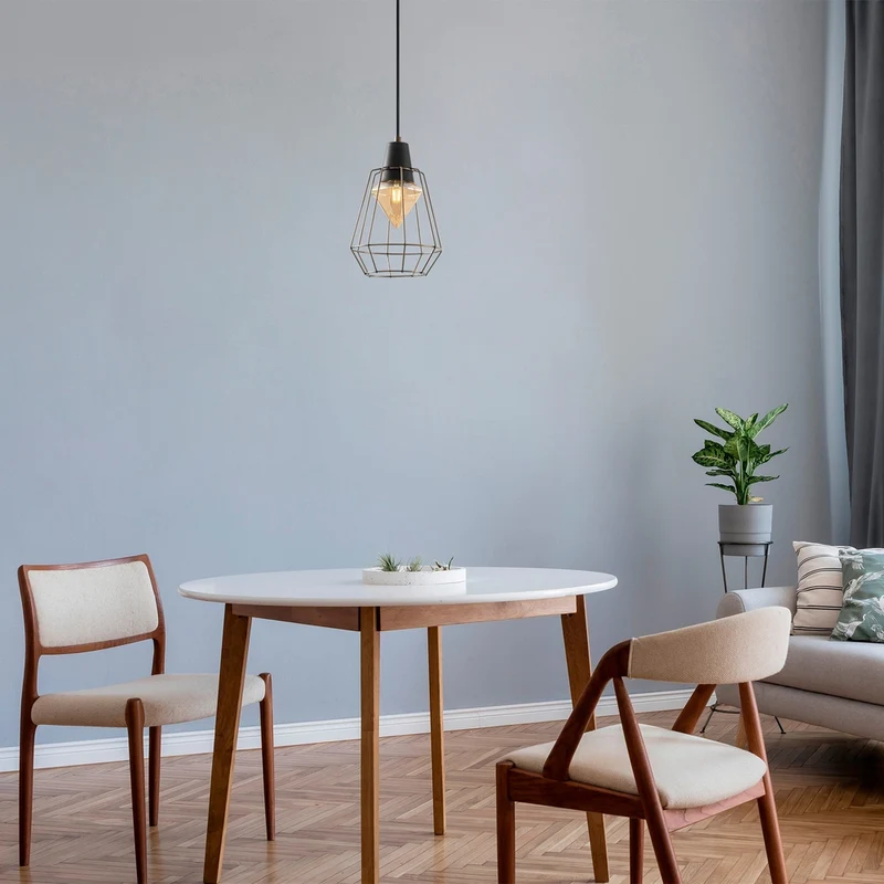 Suspension pour lampe Métal Noir Forme Géométrique