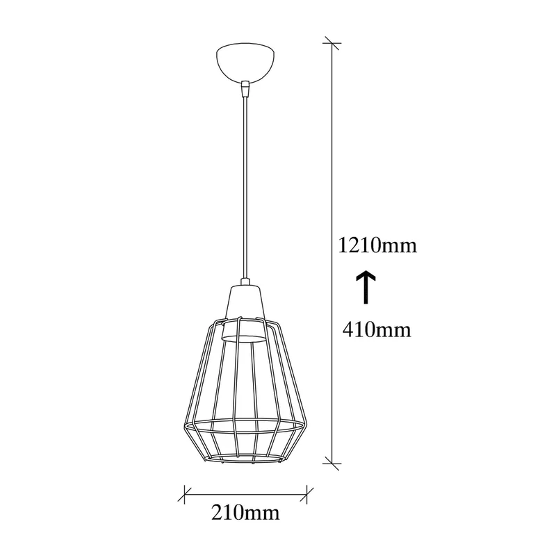 Suspension pour lampe Métal Noir Forme Géométrique