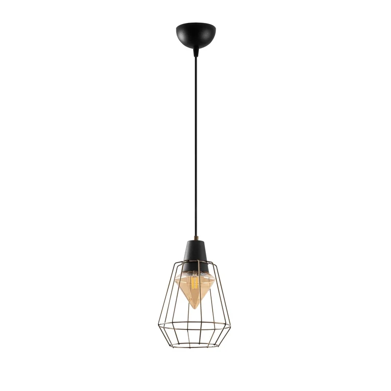 Suspension pour lampe Métal Noir Forme Géométrique