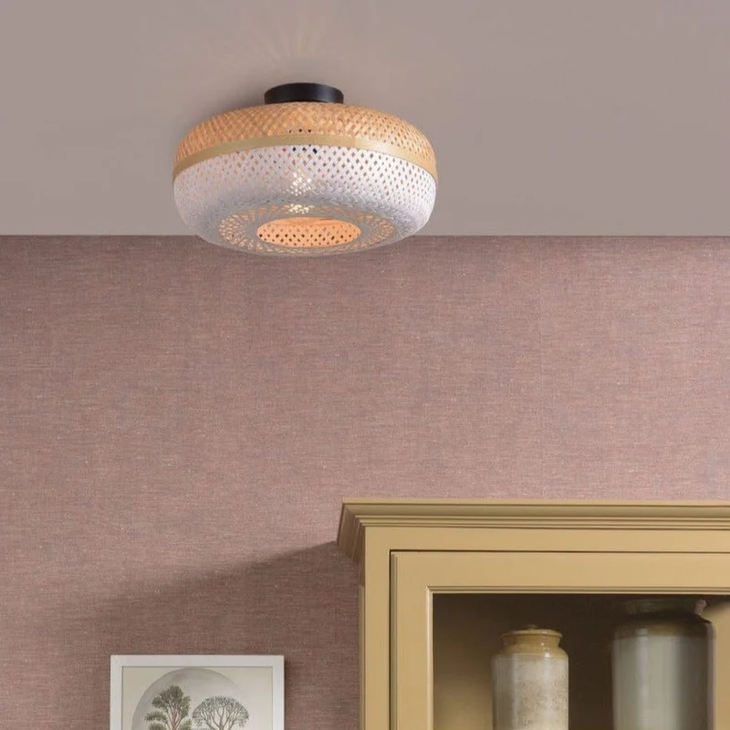 Plafonnier Bambou Blanc