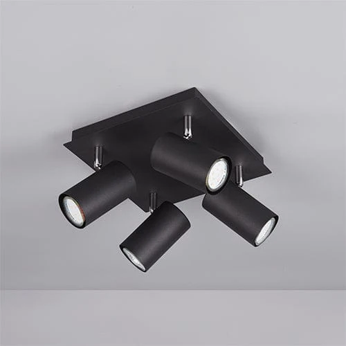 Plafonnier 4 Spots Noir