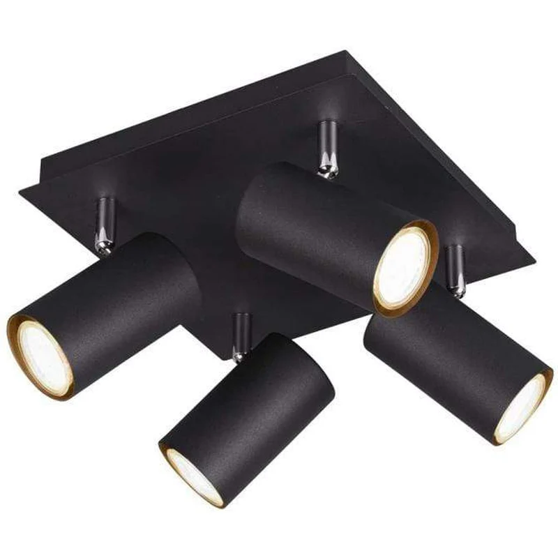 Plafonnier 4 Spots Noir