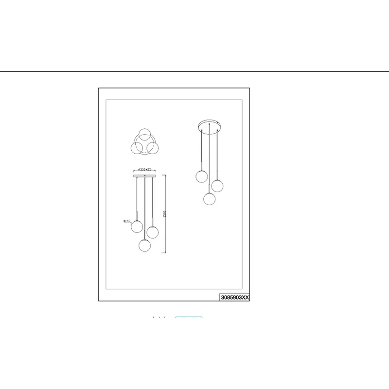 Suspension 3 Lampes Design