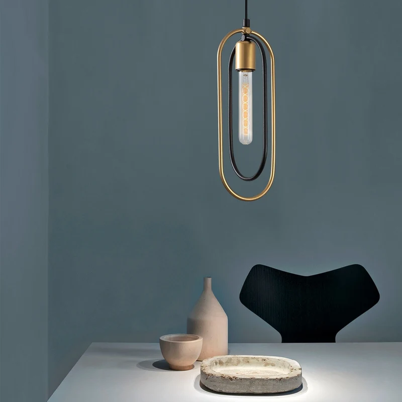 Suspension Noir Et Or Design