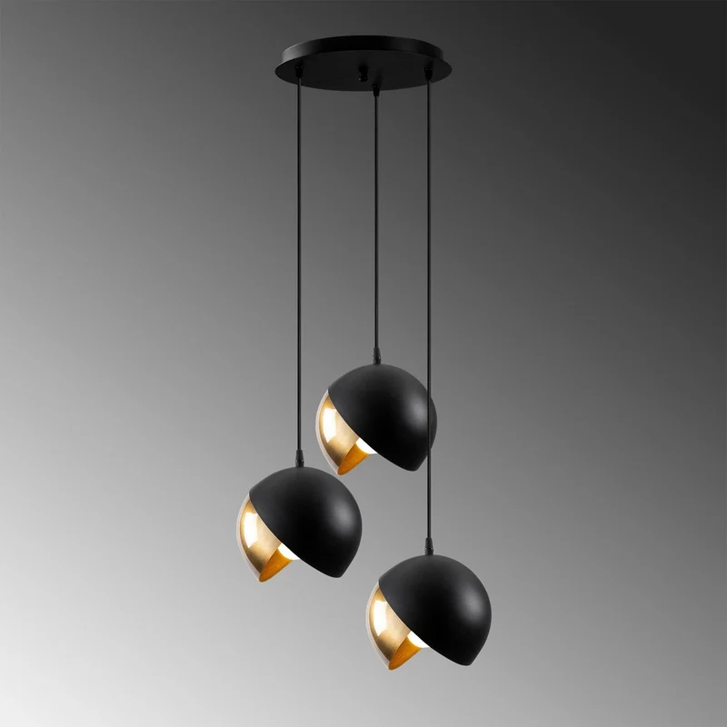 Suspension Boule Metal Noir