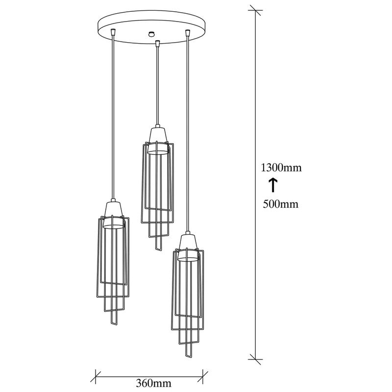 Suspension 3 Ampoules Vintage