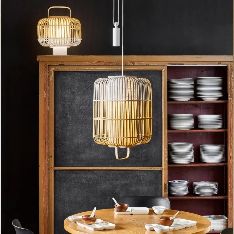 Forestier Bamboo Square Pendant Lamp