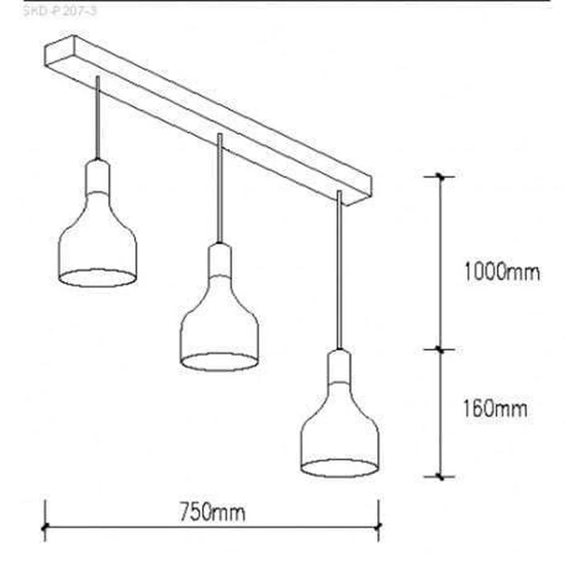 Suspension Metal 3 Lampes